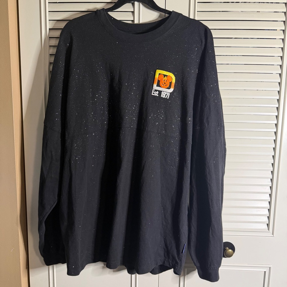 Disney World Parks Spirit Jersey XXL Black Glitter Halloween Mickey 2019 Retired